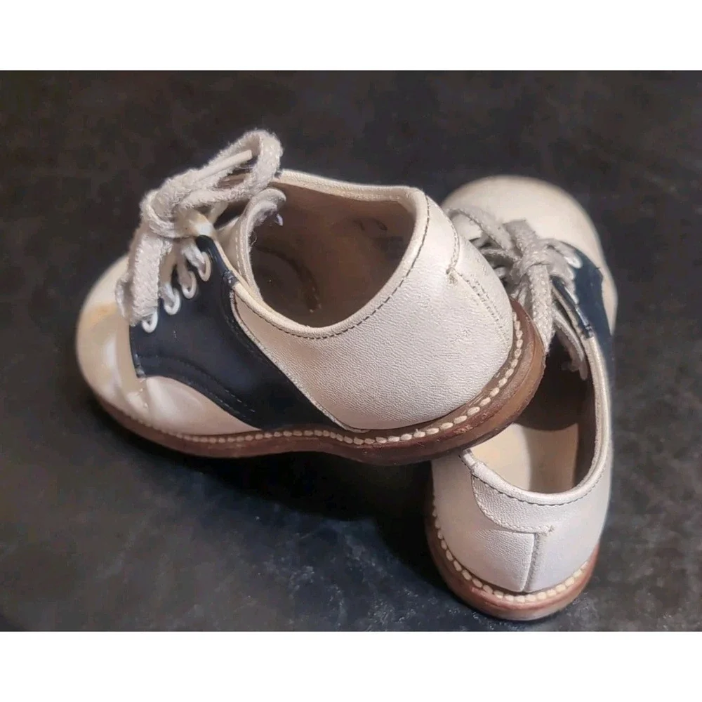 Ruggies Vintage Leather Oxford Childs Shoes, Boy/Girl Size 7D Made In USA